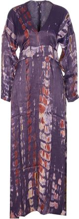 Yavi Shellu jurk met V-hals en print - Paars