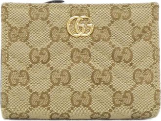 Gucci Beige Dark Brown Sand Gg Canvas Wallet (Bi-Fold) (Pre-Owned)
