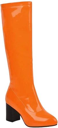 Generic Womens Patent Leather Knee High Boots Long Booties Winter Style For Ladies Large Size