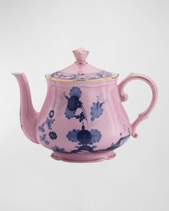 Ginori 1735 Azalea Oriente Italiano Golden Teapot