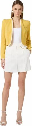 Elisabetta Franchi Gold Chain Logo Shorts In Ivory