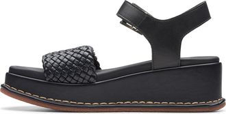 Clarks Womens Kimmei Bay Wedge Sandal, Black Synthetic, 5 UK