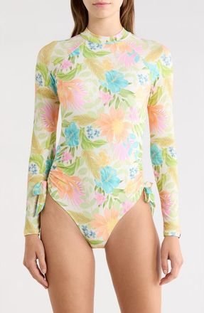 Rip Curl Catalina Island Long Sleeve One-Piece Swimsuit in Multico at Nordstrom, Size Medium