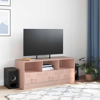 Berkfield Home TV Cabinet Pink 99x39x44 cm Steel | Size: 99 x 39 x 44 cm