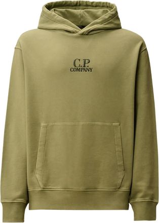 C.P. Company Felpa con cappuccio e logo - Verde