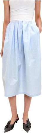 Odeeh Midi Rok - Dames - Midirokken - Blauw - L - Katoen - Rokken