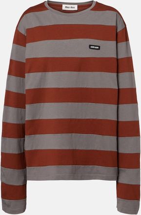 Miu Miu Camiseta de jersey de algod&oacute;n a rayas
