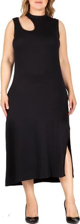 Standards & Practices Cutout Sleeveless Midi Dress in Black at Nordstrom, Size 1X