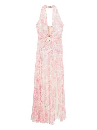 Versace Underwater Barocco gown - women - Silk/Polyester/Acetate/Silk - 38 - Neutrals