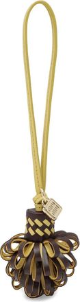 Miu Miu Portachiavi Radica ananas U woven tassel keyring - Brown