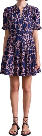 Apiece Apart Las Almas Dress In Lace Floral Navy