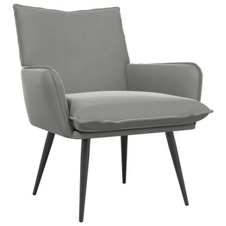 vidaXL Sill&oacute;n Gris Claro Terciopelo Vidaxl