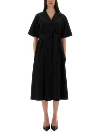 Aspesi Button-Down Midi Dress With Belted Waist
