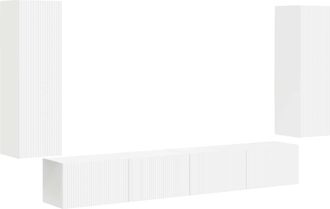 vidaXL Conjunto De Mueble Para Tv De Pared 4 Uds. Madera De Ingenier&iacute;a Vidaxl