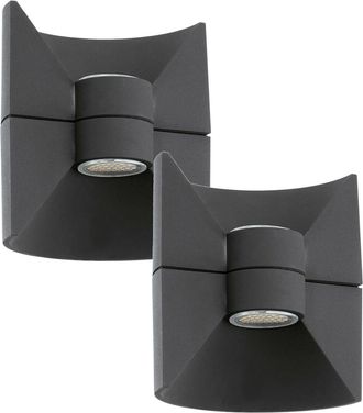 Loops 2 PACK IP44 Outdoor Up & Down Wall Light Anthracite Aluminium 2.5W LED Lamp