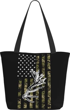 AOOEDM American Flag Hunting Camouflage-Deers Ladies Shopping Bag 13x11x7in.The Perfect ValentineS Day Gift.It Is The Best ValentineS Day Gift For Mom, Daugh