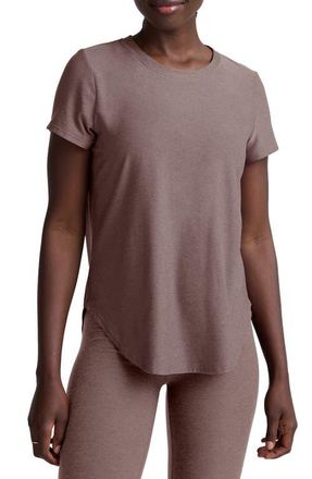 Beyond Yoga On the Down Low T-Shirt in Rosey Taupe Heather at Nordstrom, Size X-Small