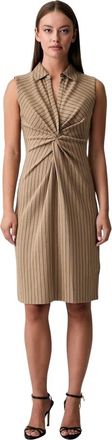 DKNY Gebreide Jurk - Dames - Casual kleedjes - Beige - 3XL - Polyester - Kleedjes