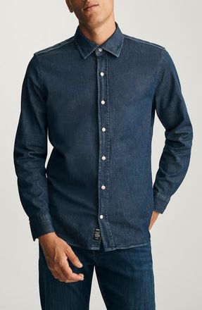 Mavi Stretch Denim Button-Up Shirt in Rinse at Nordstrom, Size Xx-Large