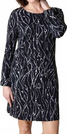 Habitat Cozy Rib Wavy Dots Artist Dress In Black