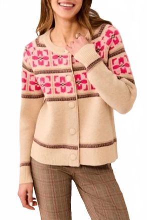 Tribal Fireside Fair Isle Cardigan In Fudge