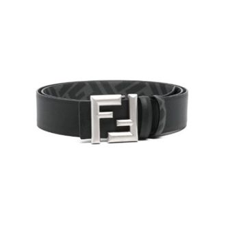Fendi Omkeerbare riem met FF-motief - Heren - Accessoires - Zwart - Maat: 90 CM Leer