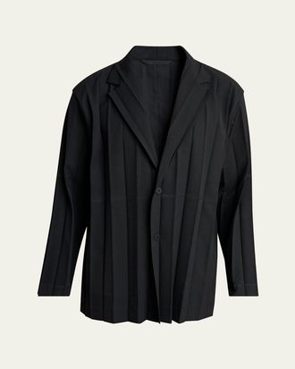 Homme Pliss&eacute; Issey Miyake Mens Edge Ensemble Pleated Sport Coat
