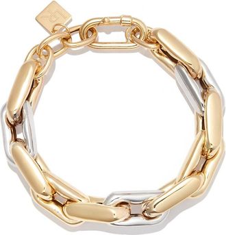Lauren Rubinski 14kt gold chunky chain-link bracelet - men - 14kt White Gold/14kt Yellow Gold - OS