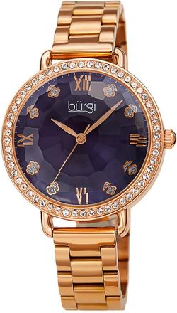 Bürgi Quartz Blue Dial Rose Gold-tone Ladies Watch BUR269RGBU