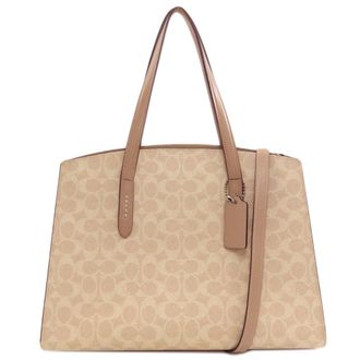 Coach Signature Beige Pvc Tote Bag (Pre-Owned)