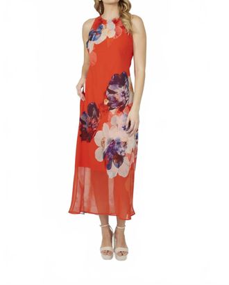 Frank Lyman Design Mesh Maxi Dress In Red