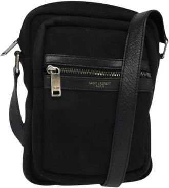 Saint Laurent Pre-owned Cross Body Bags, male, Black, Size: ONE SIZE Pre-owned Front Pocket Crossbody Bag