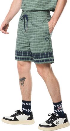 Sergio Tacchini Quadretto Cabana Short in Duck Green at Nordstrom, Size Xxx-Large