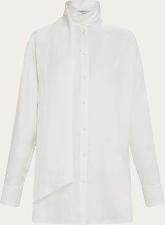 Ferragamo Donna Blusa con collo a fusciacca Bianco