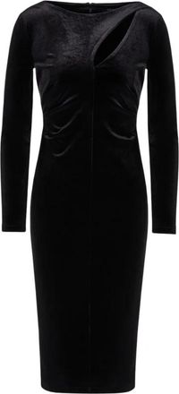 A|X Armani Exchange Abito Longuette in Velluto - Dames - Casual kleedjes - Zwart - XS - Kleedjes