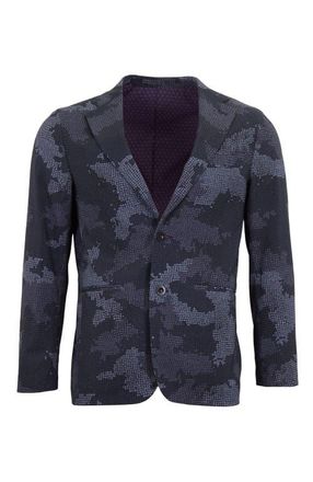 Lords of Harlech Judd Fully Lined Tailored Wool Blazer in Camo Mosaic Coal at Nordstrom, Size 38