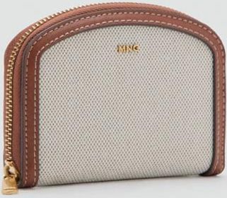 Mango Portafoglio canvas contrasto beige - Donna - Taglia unica - MANGO