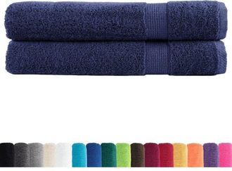 vidaXL Toallas premium solund 2 uds azul marino 100x200 cm 600 gsm Vidaxl