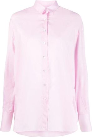 Finamore Roze Button-Up Shirt Oversize Frame - Dames - Overhemden - Roze - M - Katoen - Overhemden