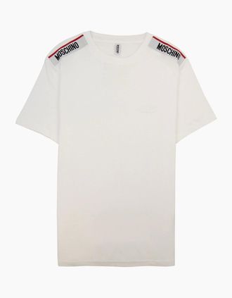 Moschino Mens Moschino Underwear Tape Logo T-shirt White - Size: 35/34/32