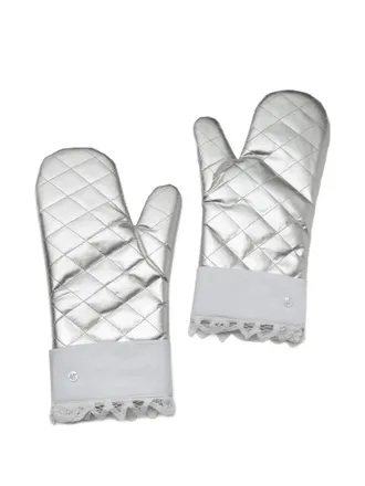 Gohar quilted cace oven gloves - Silver