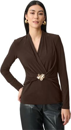 Joseph Ribkoff Dames, Tops, Bruin, Maat: XL Zijde