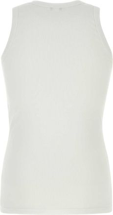 Alexander McQueen Mens Stretch Cotton Tank Top White Elastane Tops