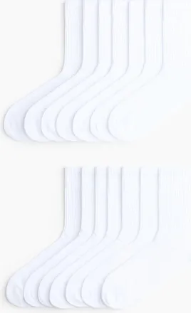 H&M 7-pack Sports Socks With Drymove in White at Nordstrom, Size Medium