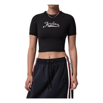 Nike Jordan (WMNS) Jordan Brooklyn T-Shirt Black Dark Smoke Grey White IM7378-010