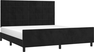 vidaXL Vidaxl - Estructura De Cama Sin Colch&oacute;n Terciopelo Negro 160x200 Cm