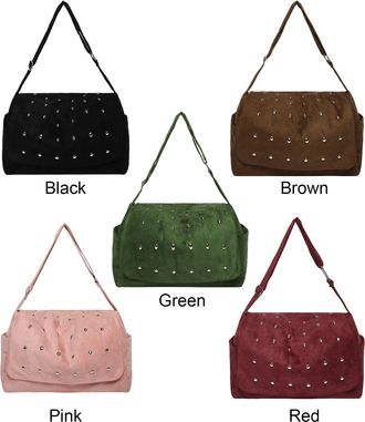 Generic Women Faux Suede Underarm Shoulder Bag with Zipper for Daily Use Travel (Black)