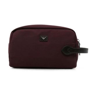 Emporio Armani Eagle Logo Wash Bag - Heren - Tassen - Bruin - Maat: ONE Size Polyamide
