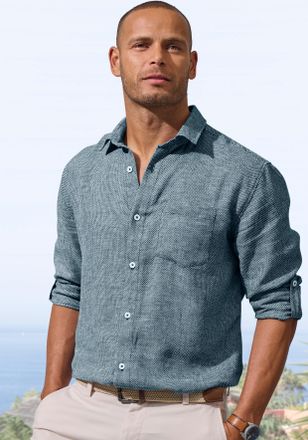 John Devin Leinenhemd JOHN DEVIN Langarmhemd, Herren, Gr. XXXL (47/48), N-Gr, navy, Leinenmischung, Obermaterial: 55% Leinen, 45% Baumwolle, regular fit normal, 