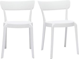 Miliboo Miliboo - Sedie plastica bianca impilabili interno/esterno (set di 2) rios